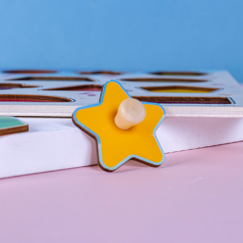 Shape Matching Montessori Toys Wooden Puzzle Educational Toy 4