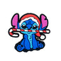 20pcs Silicone 3D Focal Beads Blue Alien Character Large Ears Wearing Red Santa Hat