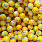 50Pcs 15mm Medical Series Silicone Beads Yellow Print Design