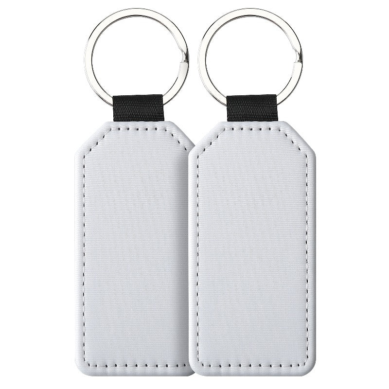 Sublimation Blank Leather Keychain Rectangular and Heart Shape 7