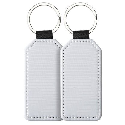 Sublimation Blank Leather Keychain Rectangular and Heart Shape 7