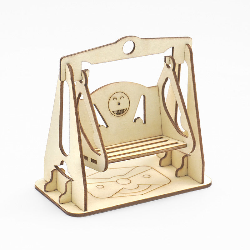 Wooden DIY Small Swing Building Blocks Montessori Toys 4