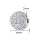 30pcs Fancy Zirconia Paved Brass Round Beads 14