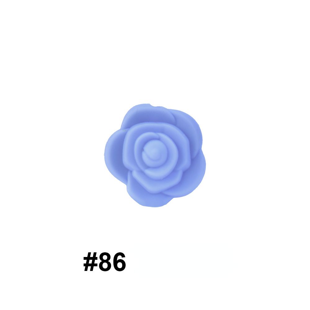 50pcs Silicone Focal Beads Rose Flower Double-Sided Design 32