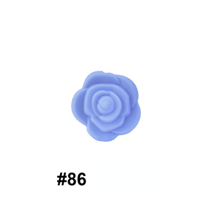 50pcs Silicone Focal Beads Rose Flower Double-Sided Design 32