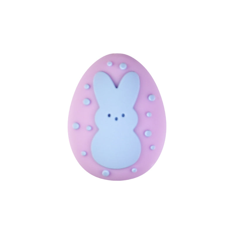 20Pcs Silicone 3D Focal Beads Easter Bunny Chick Holding Easter Egg 28