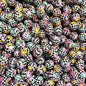 50pcs 15mm Grid Smiley Face Print Silicone Beads Colorful Design