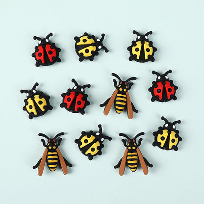 20Pcs Silicone 3D Focal Beads Ladybug Wasp Insect Design 5