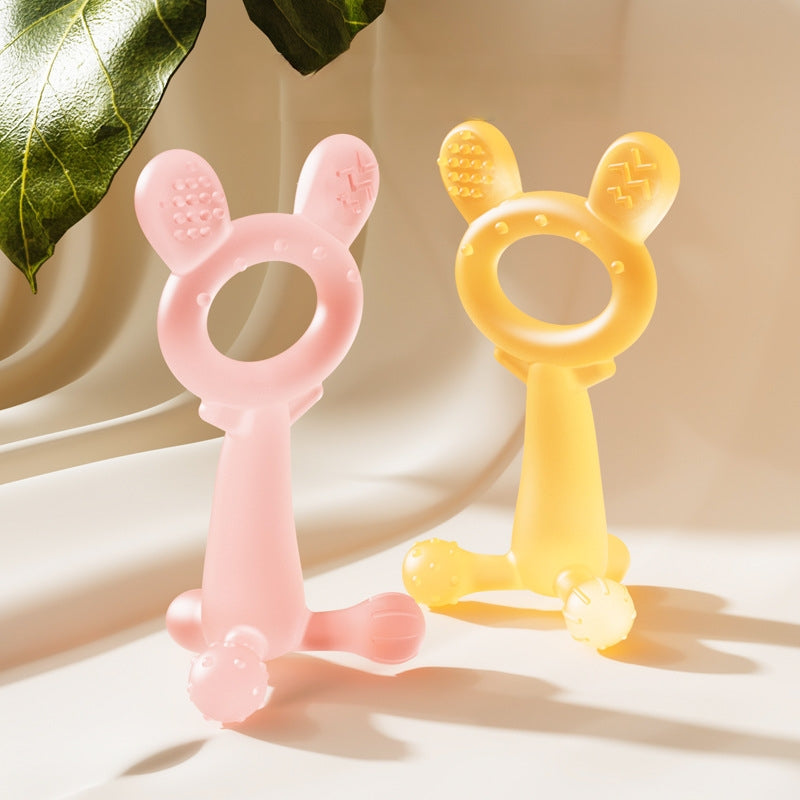 Silicone Rabbit Shape Teething Toy for Baby 11.5cm 2 Pack