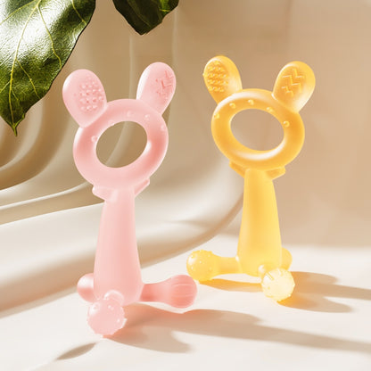 Silicone Rabbit Shape Teething Toy for Baby 11.5cm 2 Pack