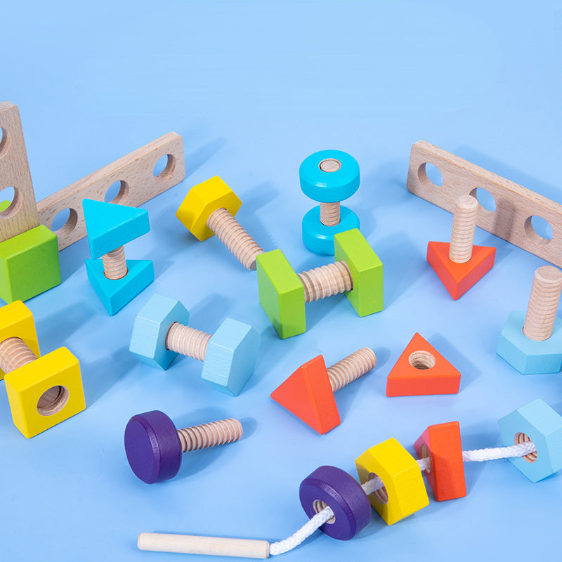 Wooden Shape Nut Pairing Montessori Toys Fine Motor Skills 2