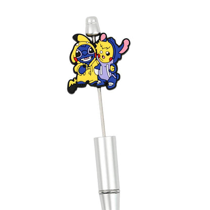 20Pcs Silicone Focal Beads Yellow Mouse Round Cheeks Lightning Tail and Blue Alien Character Large Ears Clothing 2