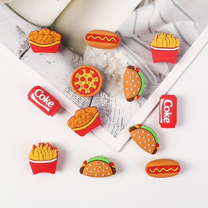 20Pcs Silicone 3D Focal Beads Fast Food Chicken Nuggets French Fries Taco 9