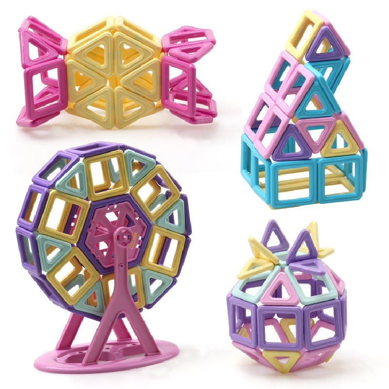 Plastic Magnetic Tiles Building Blocks Educational Toy 3
