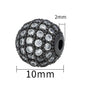 30pcs Fancy Zirconia Paved Brass Round Beads 9