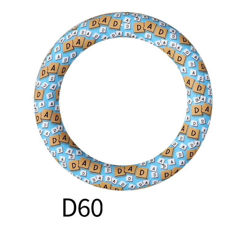 65mm Printed Silicone Beads Rings 18