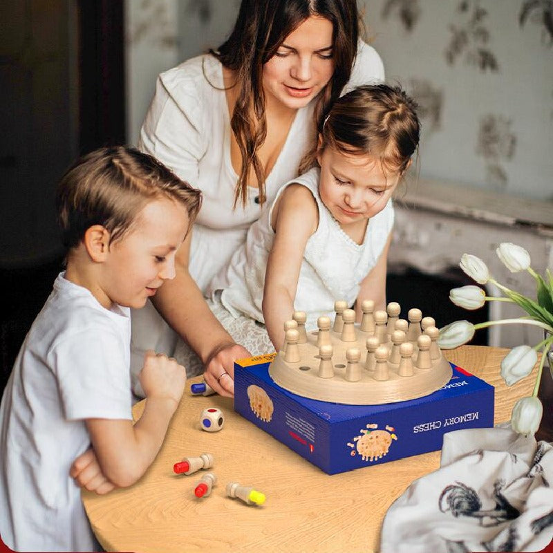 Wooden Color Memory Chess Montessori Toys for Kids 2