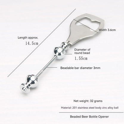 Stainless Steel Beadable Bottle Opener DIY Craft Supplies 3
