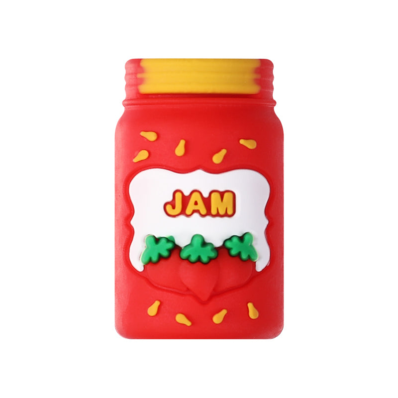 20Pcs Silicone 3D Focal Beads Jam Bottle Milk Carton Chili Sauce Design 11