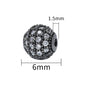 30pcs Fancy Zirconia Paved Brass Round Beads 24