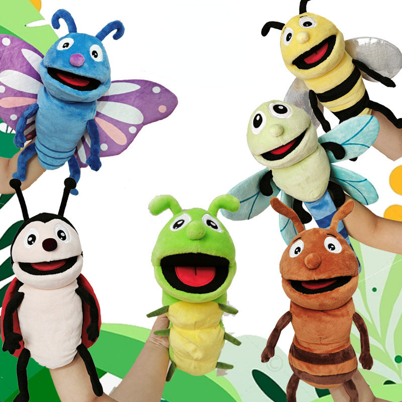 Plush Insect Puppet Pretend Play Toy with Openable Mouth 40cm