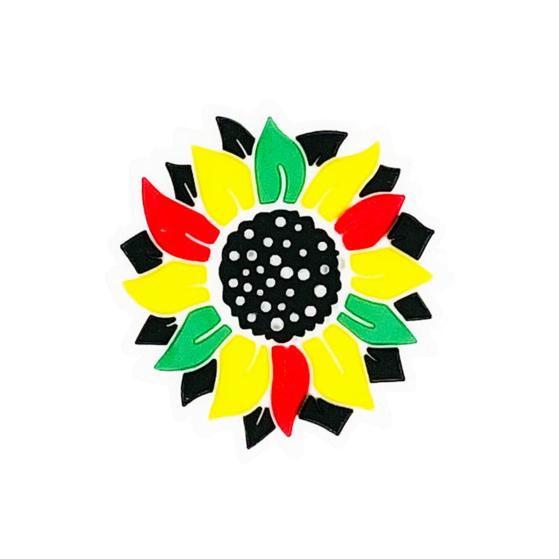 20pcs Silicone Focal Beads Sunflower Layered Petals Design