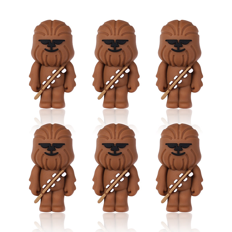 Silicone 3D Focal Beads Brown Alien Character Large Ears Side Profile 9
