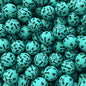 50pcs 15mm Wool Ruff Paw Dog Bone Print Silicone Beads Multi Color 2