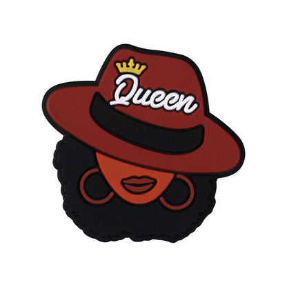 20pcs Silicone Focal Beads Black Girl Wearing Hat and Afro Hairstyle 15