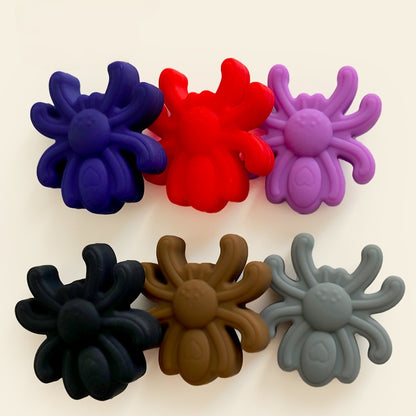 20Pcs Silicone Focal Beads Spider Solid Color Detailed Legs