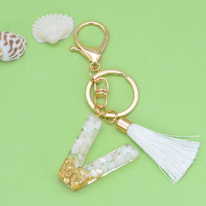Tassel Letter Keychain A to Z Resin Initial Charm 25
