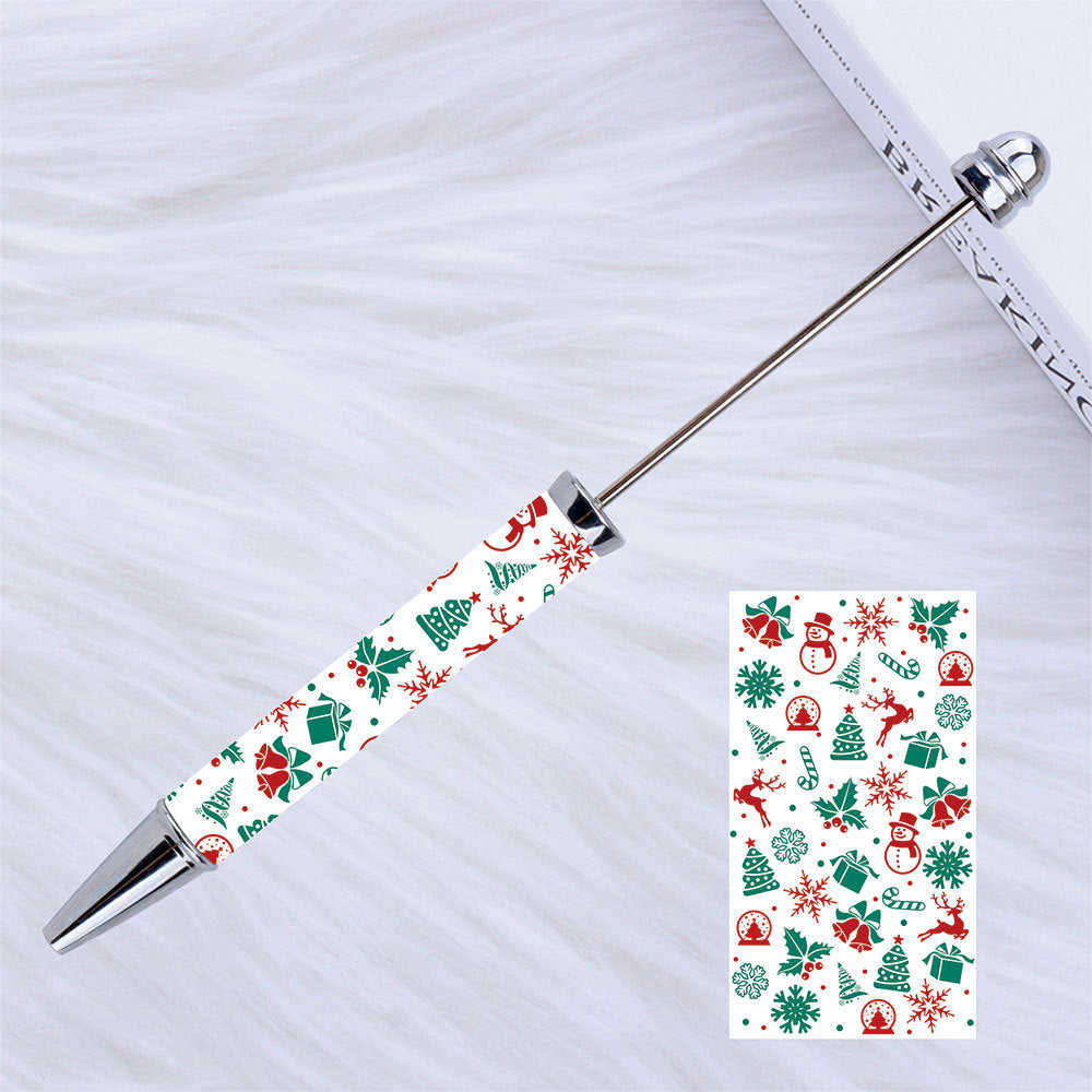Christmas Beadable Pens Printed Pumpkin Ghost Spider Bat Pens Plastic 2