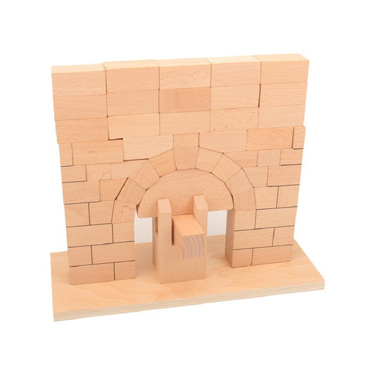 Wooden Building Blocks Montessori Toys Educational Geometry 26x11x16cm