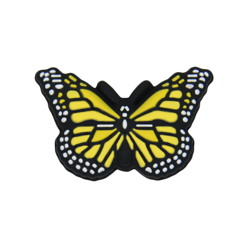 20pcs Silicone Focal Beads Butterfly Colorful Pattern Design 7