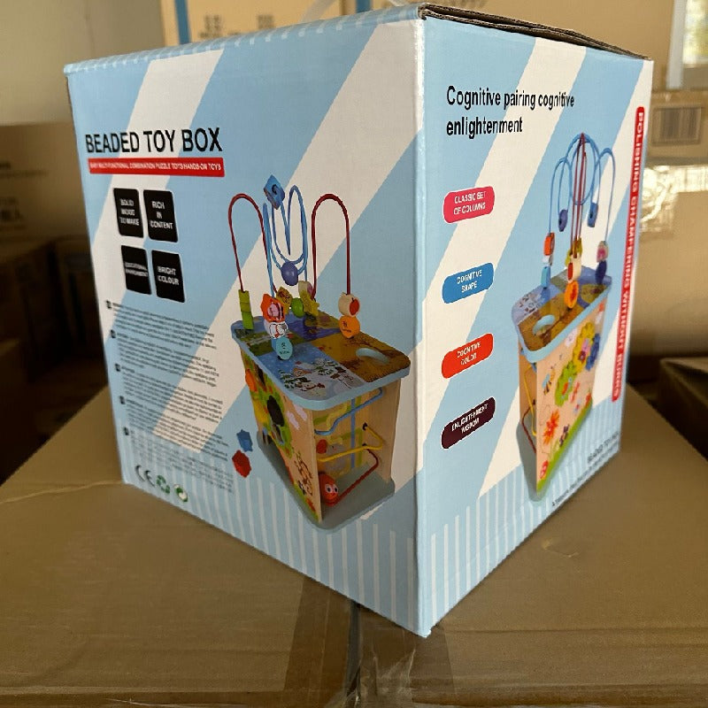 Wooden Bead Maze Treasure Chest Educational Activity Toy 4