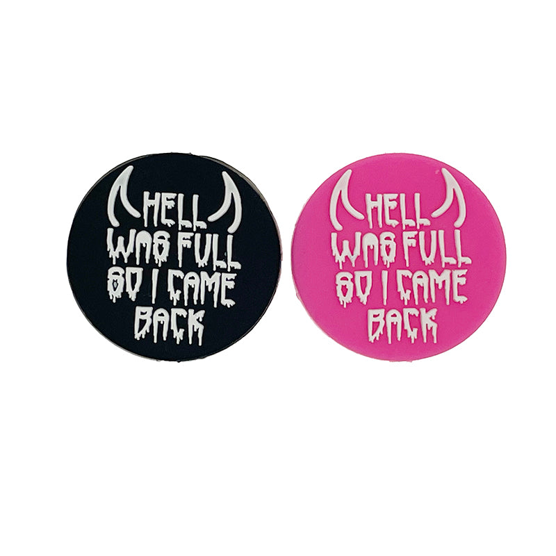 20pcs Silicone Focal Beads Hell Was Full Quote Printed Text