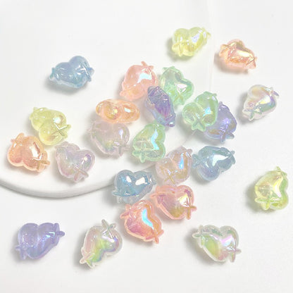 50pcs 14x20mm UV Finish Light In The Dark Heart Star Acrylic Beads 5