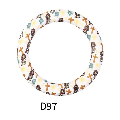 65mm Printed Silicone Beads Rings 46