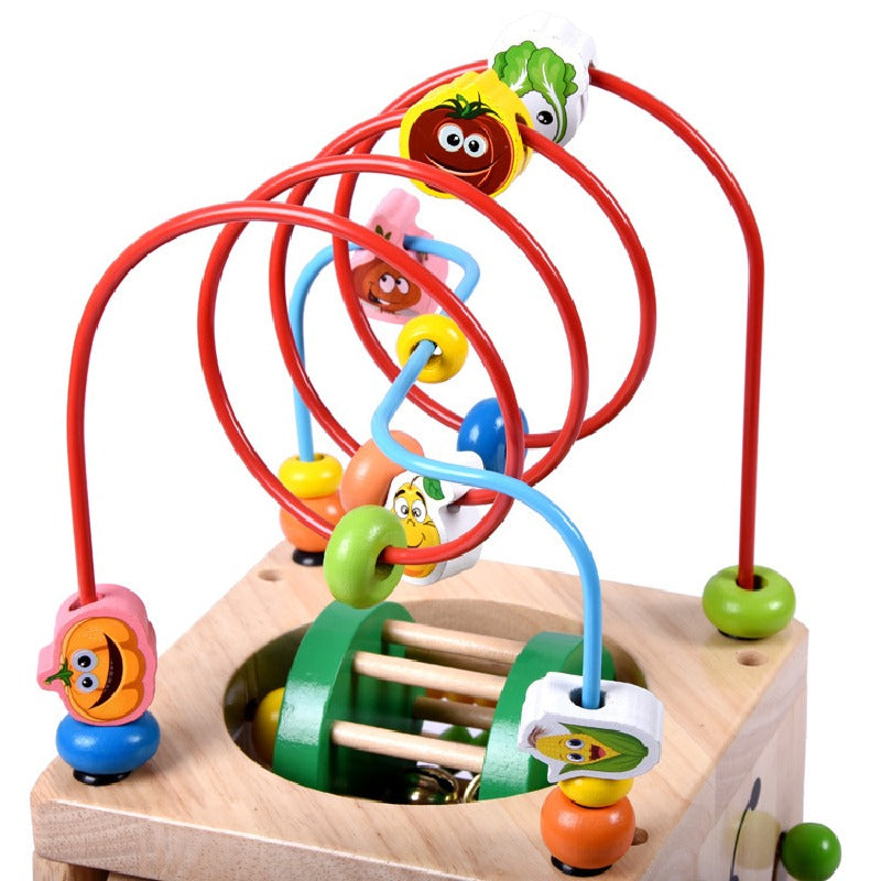 Ladybug Treasure Chest Wooden Bead Maze Educational Toy 4
