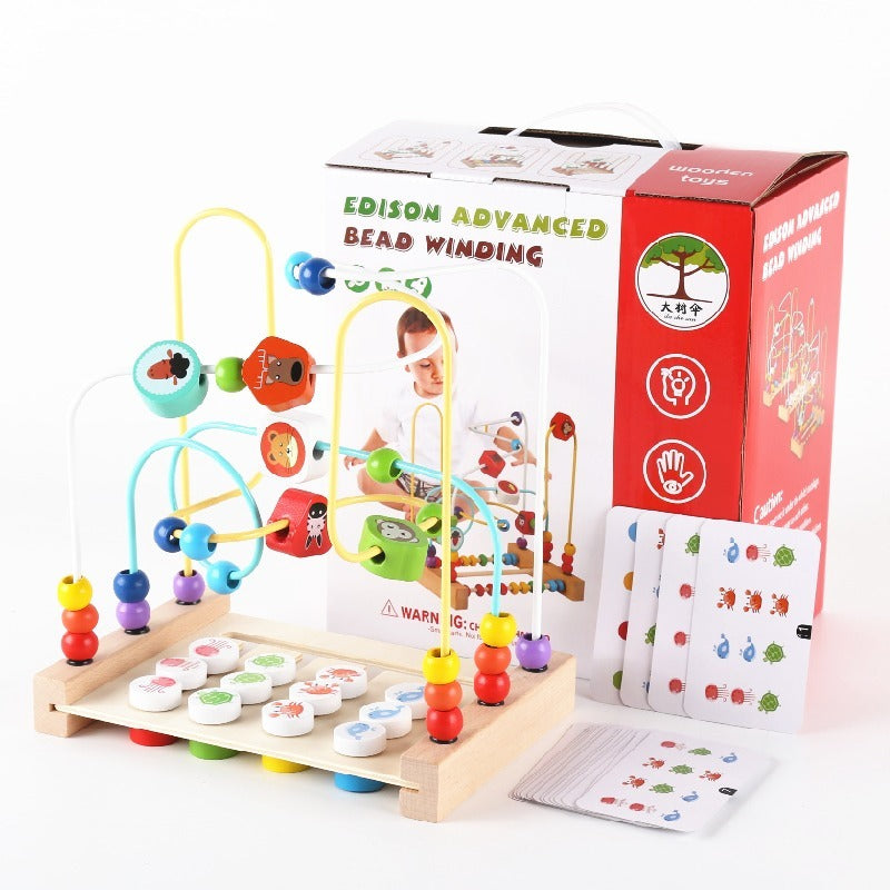 Wooden Bead Maze Puzzle Educational Toy for Kids 4