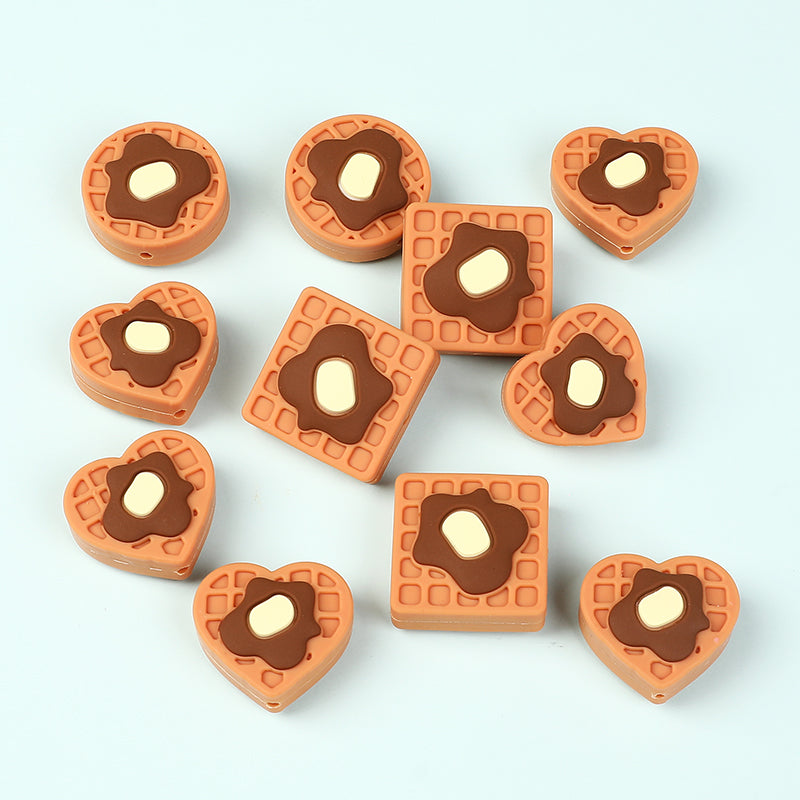 20Pcs Silicone Focal Beads Vanilla Flavored Waffles With Butter Detail 4