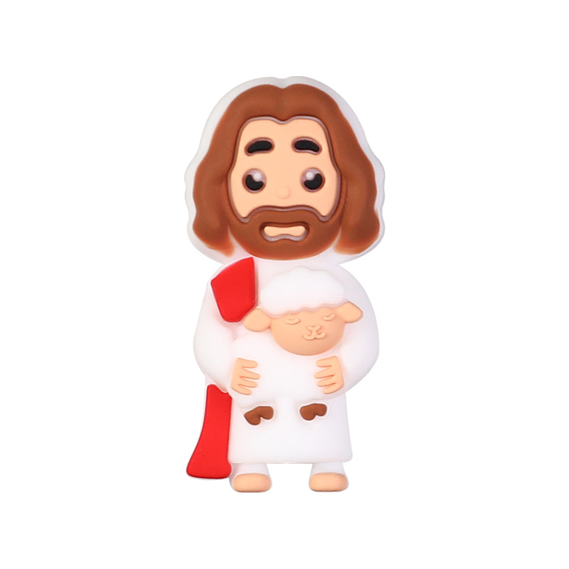 20Pcs Silicone 3D Focal Beads Religious Church Nun Jesus Mary Collection 15