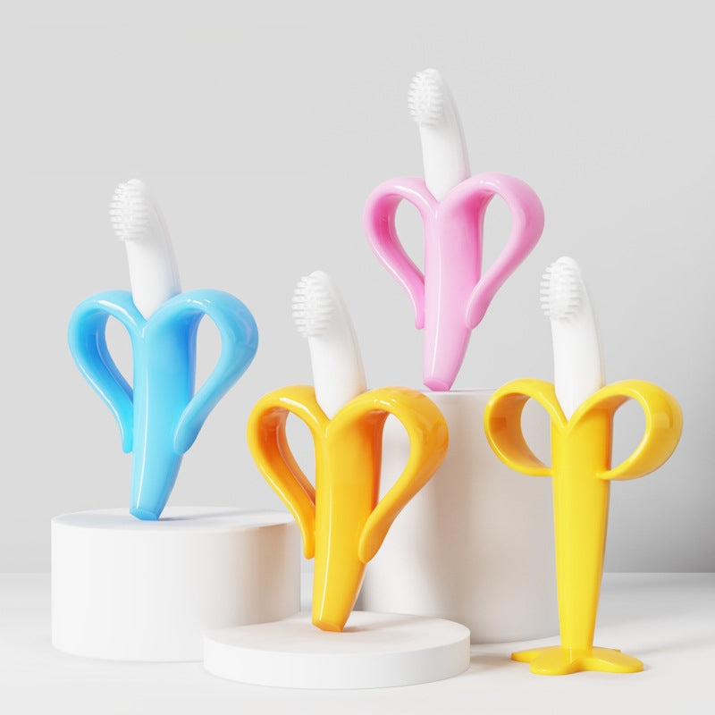 Silicone Banana Shape Teething Toy with Suction Cup for Baby