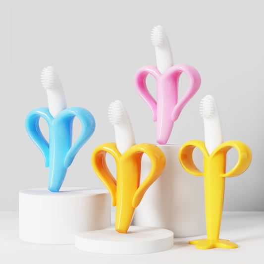 Silicone Banana Shape Teething Toy with Suction Cup for Baby
