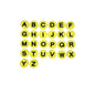 15mm Flat 7 Color 26 English Letters Silicone Focal Beads