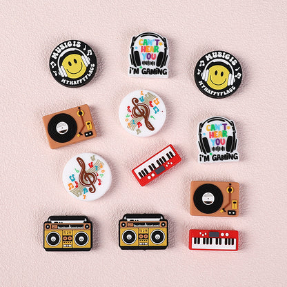 Silicone Focal Beads Music Themed Instrument Variety Set 3
