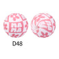 50pcs 15mm Rhombus Printed Silicone Beads Colorful Design 13