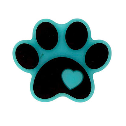Silicone Focal Beads Paw Print Heart Detail 7