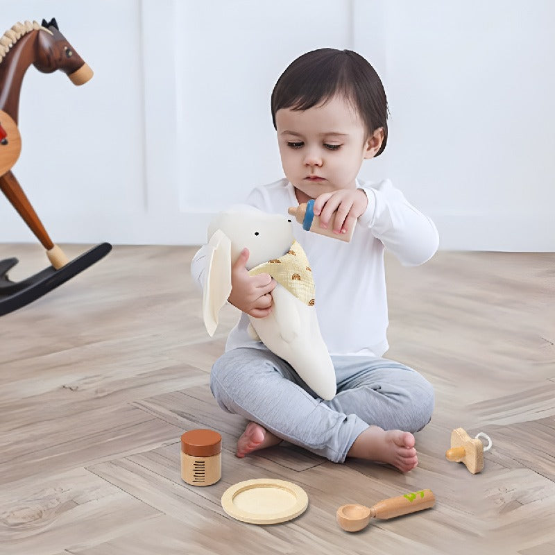 Wooden Simulation Milk Bottle Montessori Toys for Toddlers 3