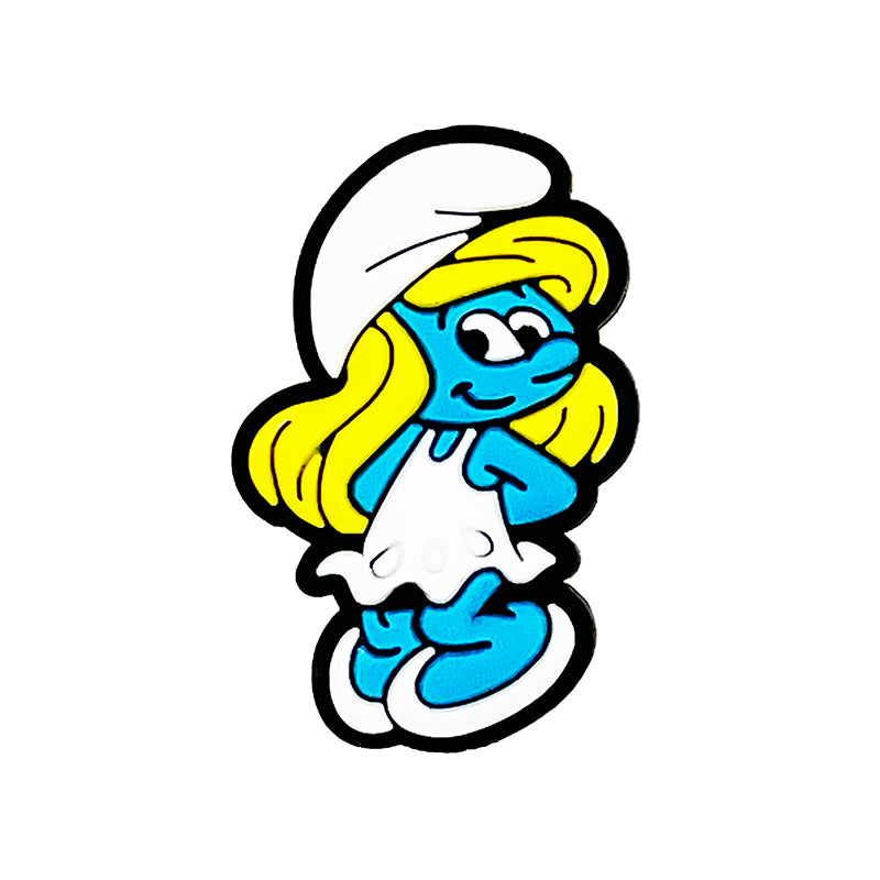 20pcs Silicone Focal Beads Blue Female Cartoon Character Side Profile